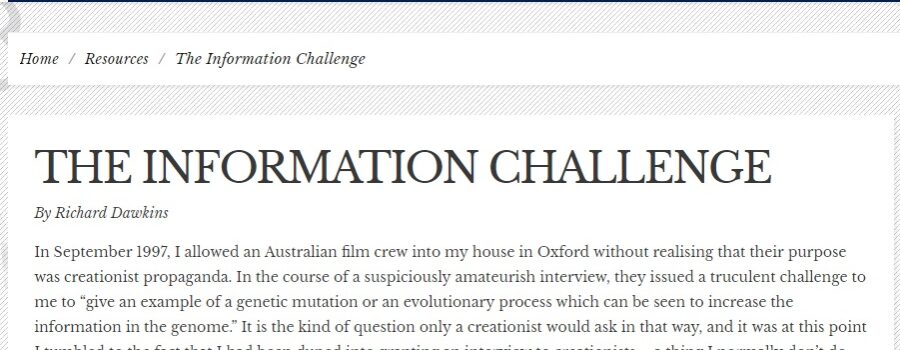 Information Challenge - 리처드 도킨스