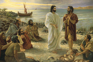 디베랴 바닷가에서 베드로에게 질문하시는 예수님